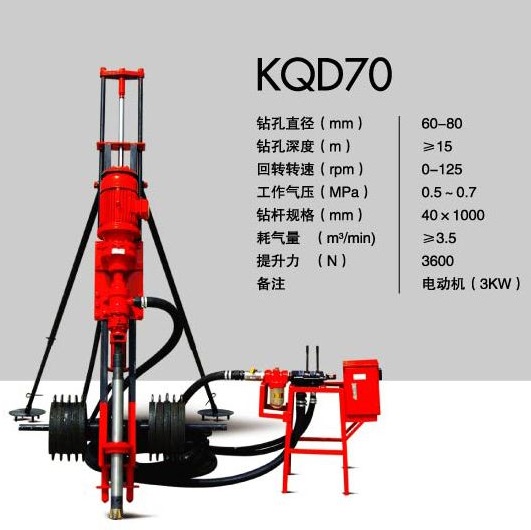 開山(shān)牌KQD70型支(zhī)架式潛孔鑽機